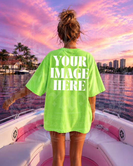 GILDAN NEON GREEN BLANK MOCKUP- DIGITAL DOWNLOAD