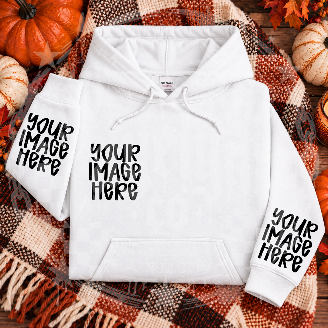 GILDAN G185 HOODIE WHITE BLANK MOCKUP- DIGITAL DOWNLOAD