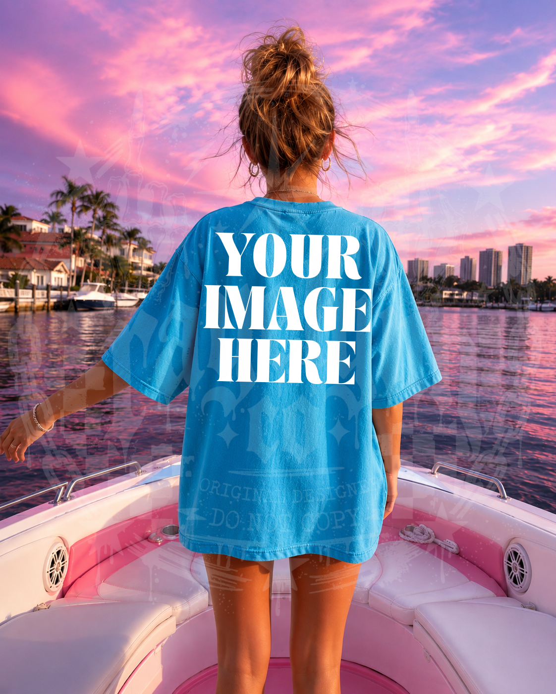 GILDAN TROPICAL BLUE BLANK MOCKUP- DIGITAL DOWNLOAD