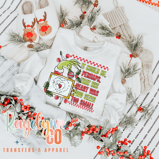 HIS HEART WAS TWO SIZES- DTF TRANSFER