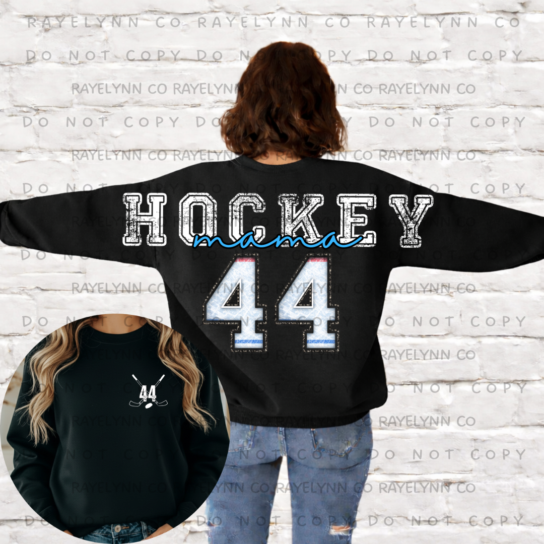 HOCKEY MAMA (CUSTOM NUMBERS)- DTF TRANSFER