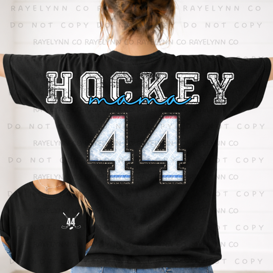 HOCKEY MAMA (CUSTOM NUMBERS)- DTF TRANSFER