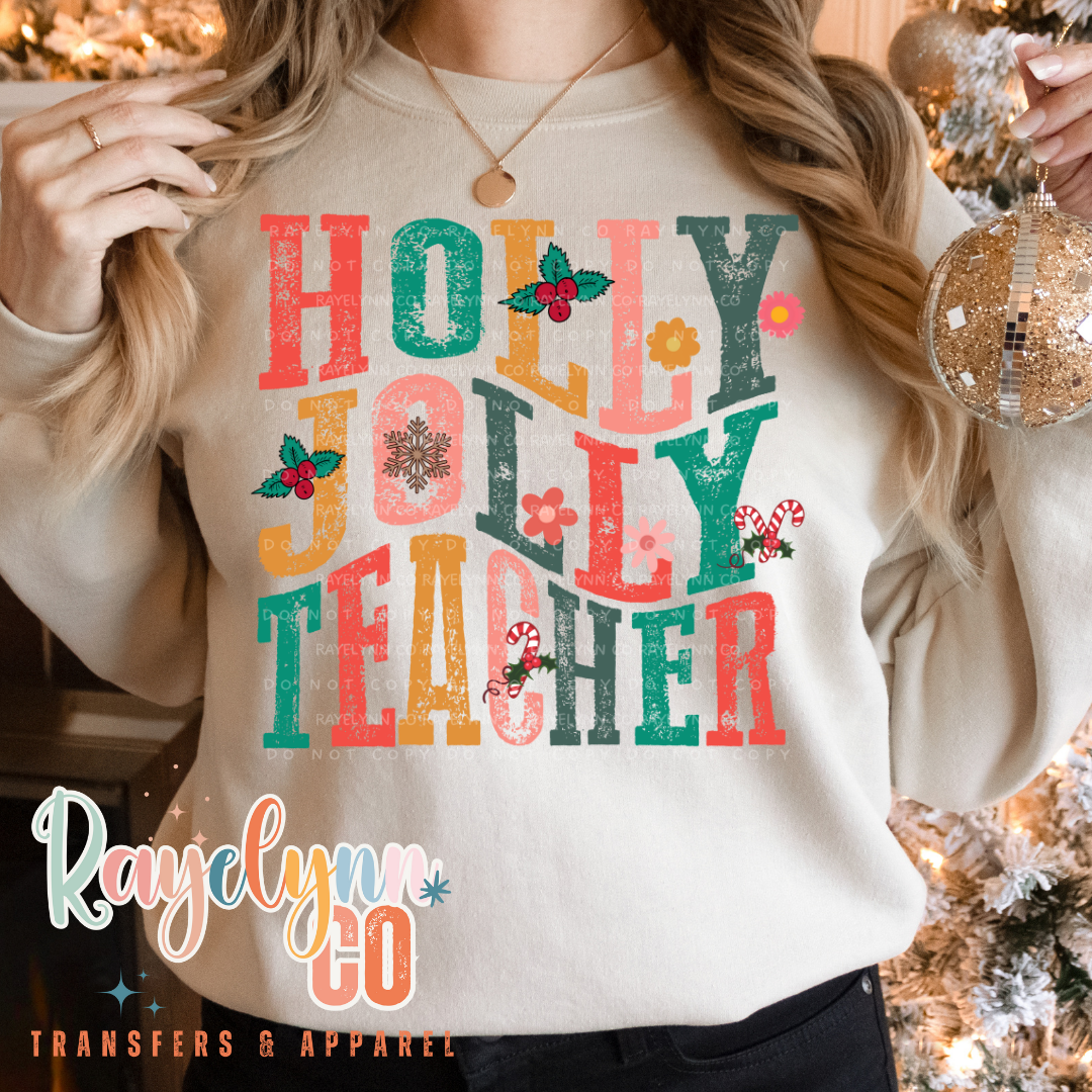 HOLLY JOLLY TEACHER- DTF TRANSFER