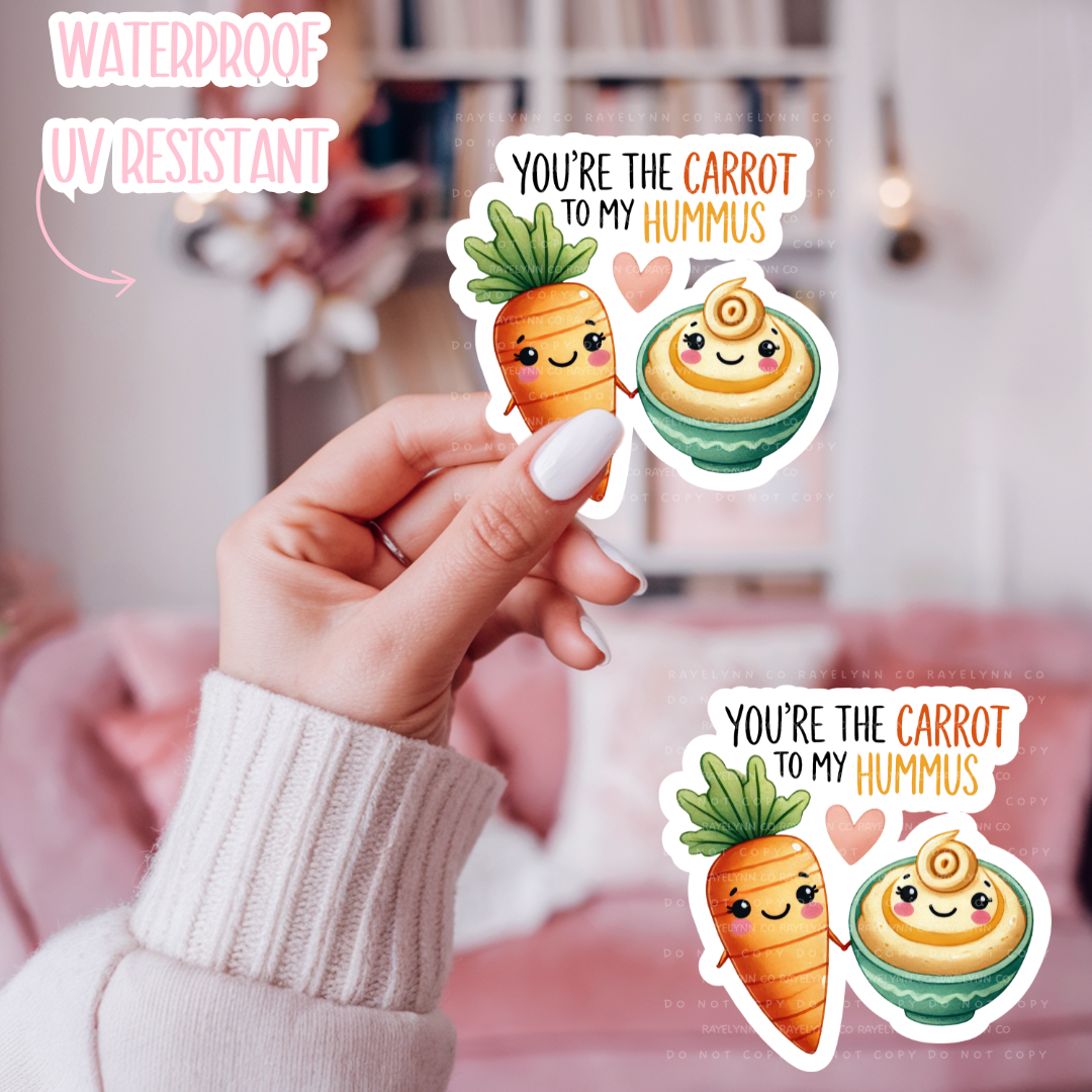 HUMMUS & CARROTS- DIE CUT STICKER