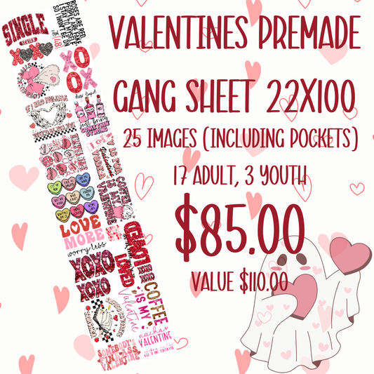 VALENTINE’S DAY PREMADE GANG SHEET