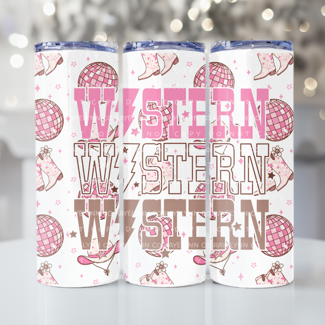 WESTERN PINK- 20 OZ UV DTF WRAP