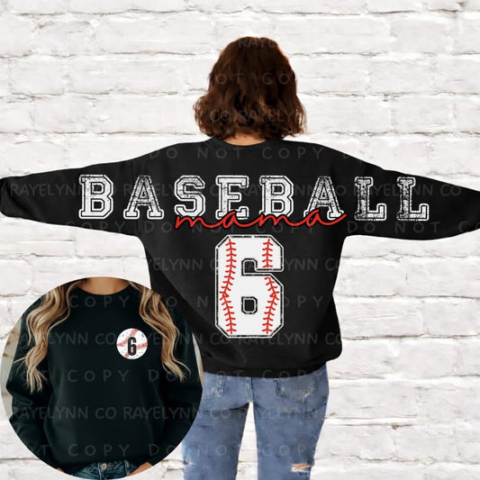 BASEBALL MAMA (CUSTOM NUMBERS)- DTF TRANSFER