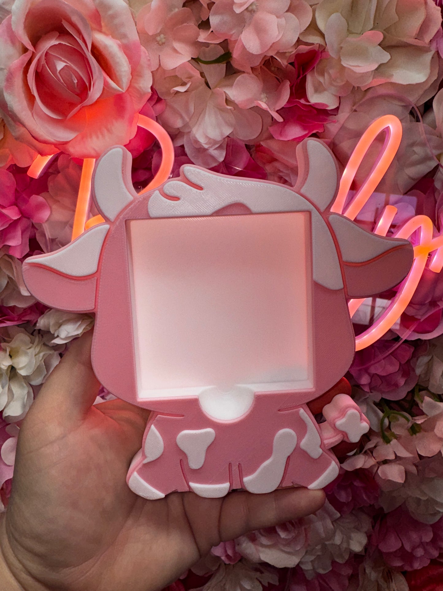 PINK COW STICKY NOTE HOLDER-3D PRINTED