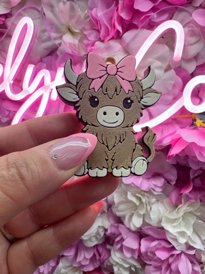 HIGHLAND COW PINK BOW CAN OPENER-3D PRINTED