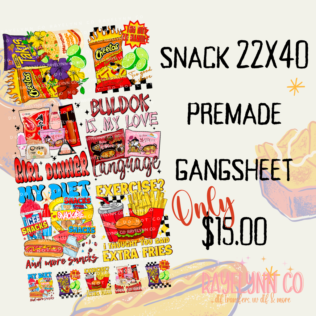 SNACK PACK PREMADE 22X40 GANGSHEET
