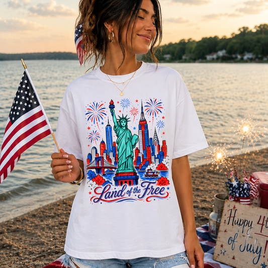 LAND OF THE FREE, HOME OF THE BRAVE- DTF TRANSFER