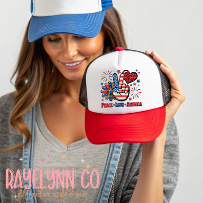 PEACE, LOVE, MERICA- DTF