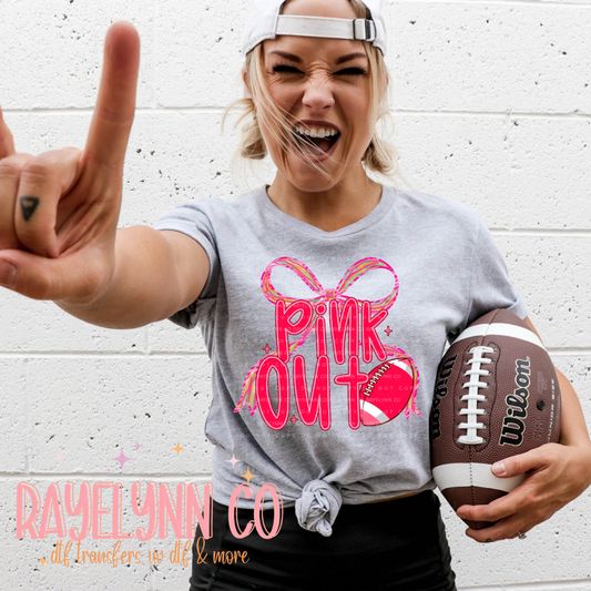 PINK FOOTBALL OUT- DTF