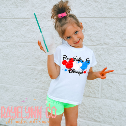 RED, WHITE,  DISKNEE- DTF