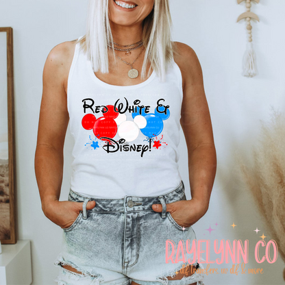 RED, WHITE,  DISKNEE- DTF