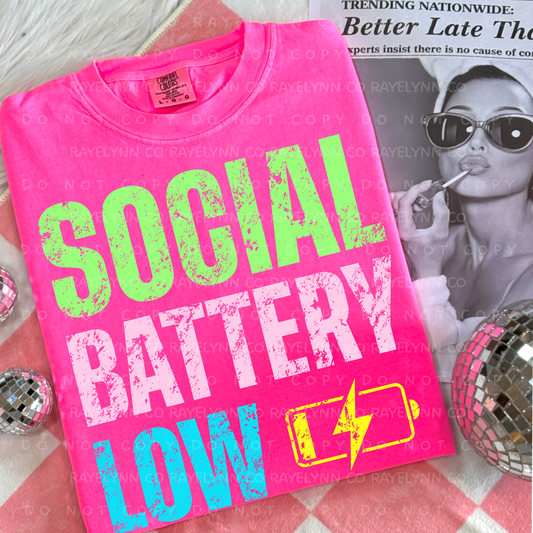 SOCIAL BATTERY LOW- DTF TRANSFER