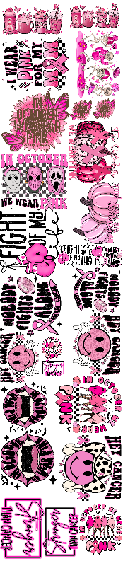 BREAST CANCER 22x100 - PREMADE GANG SHEET