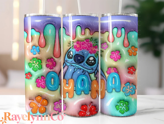 OHANA FLOWERS- 3D TUMBLER