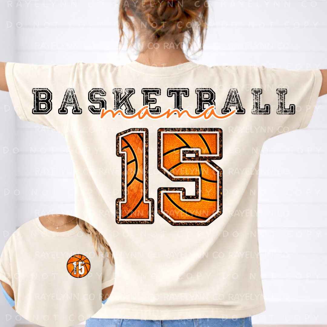 BASKETBALL MAMA (CUSTOM NUMBERS)- DTF TRANSFER