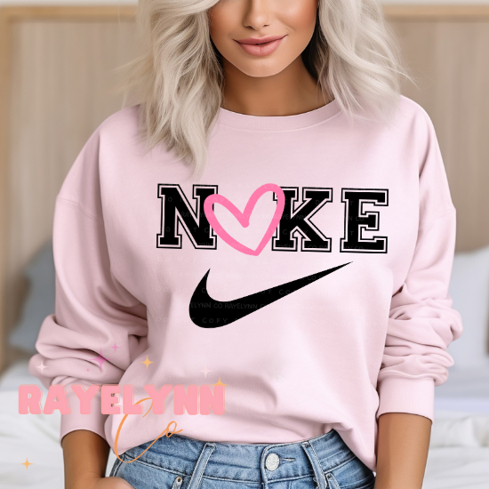 PINK NKE HEART- DTF