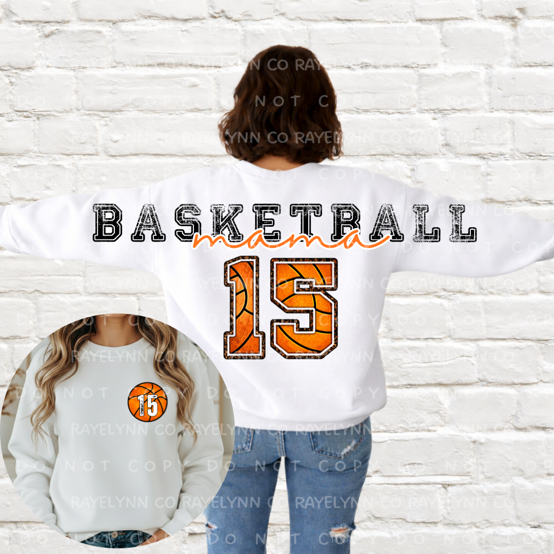 BASKETBALL MAMA (CUSTOM NUMBERS)- DTF TRANSFER
