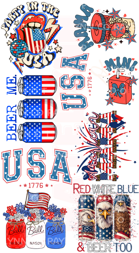 4TH OF JULY- PREMADE GANG SHEET