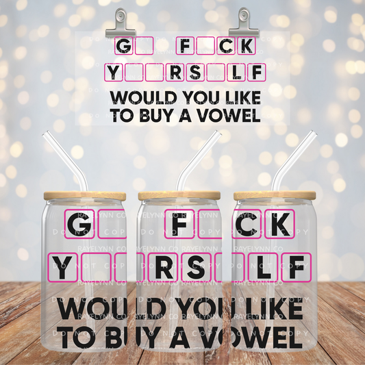 VOWEL- UV DTF WRAP