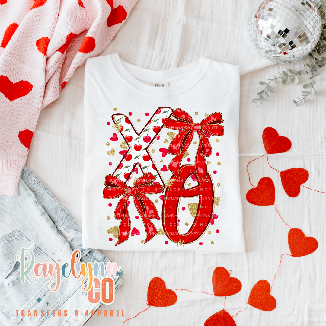 XOXO CHERRY BOW- DTF TRANSFER