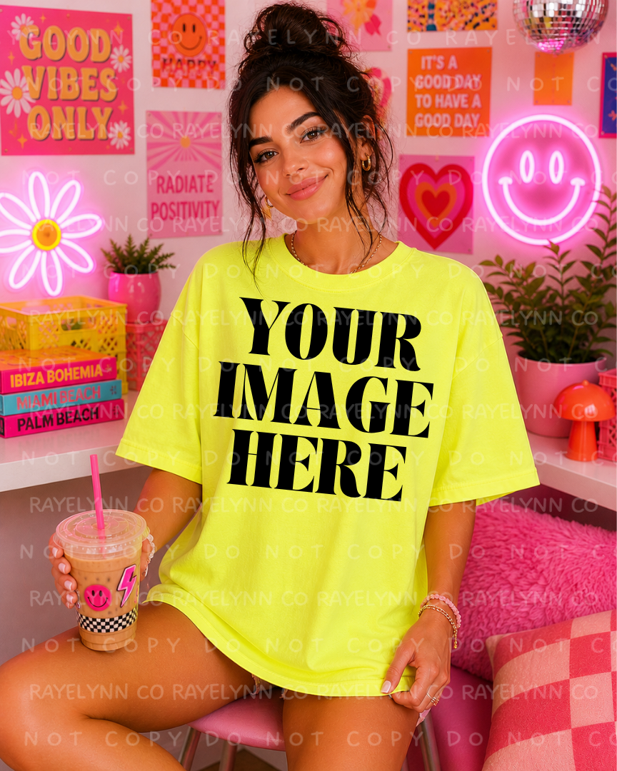 COMFORT COLOR NEON YELLOW BLANK MOCK UP- DIGITAL DOWNLOAD