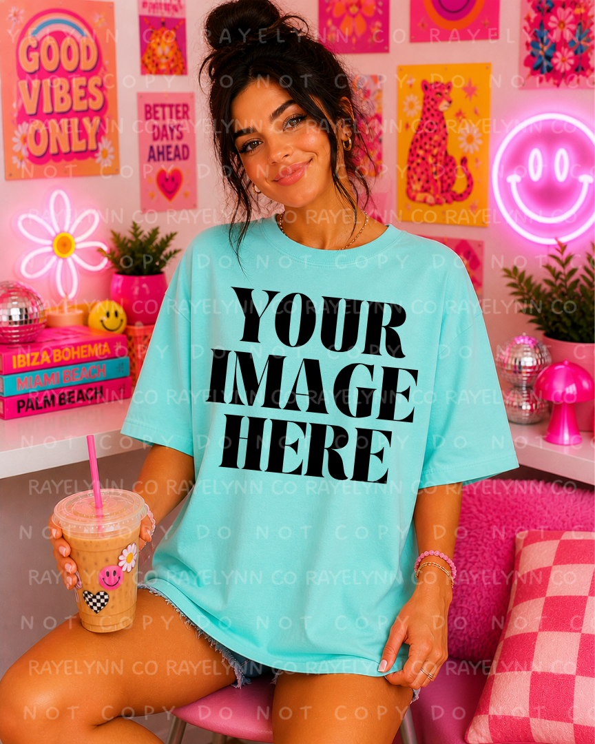 COMFORT COLOR LAGOON BLUE BLANK MOCK UP- DIGITAL DOWNLOAD