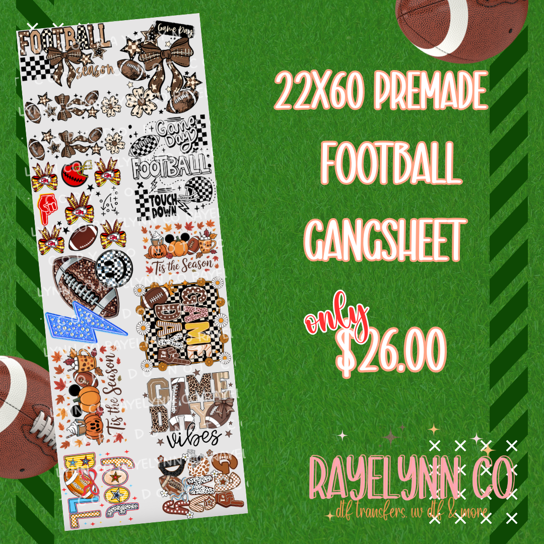 FOOTBALL #2 PREMADE 22X60 GANGSHEET