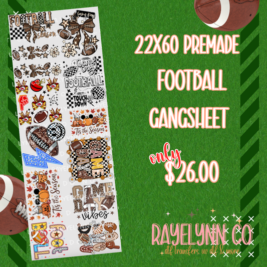 FOOTBALL #2 PREMADE 22X60 GANGSHEET
