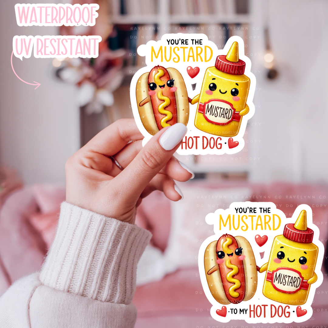 MUSTARD & HOTDOG- DIE CUT STICKER