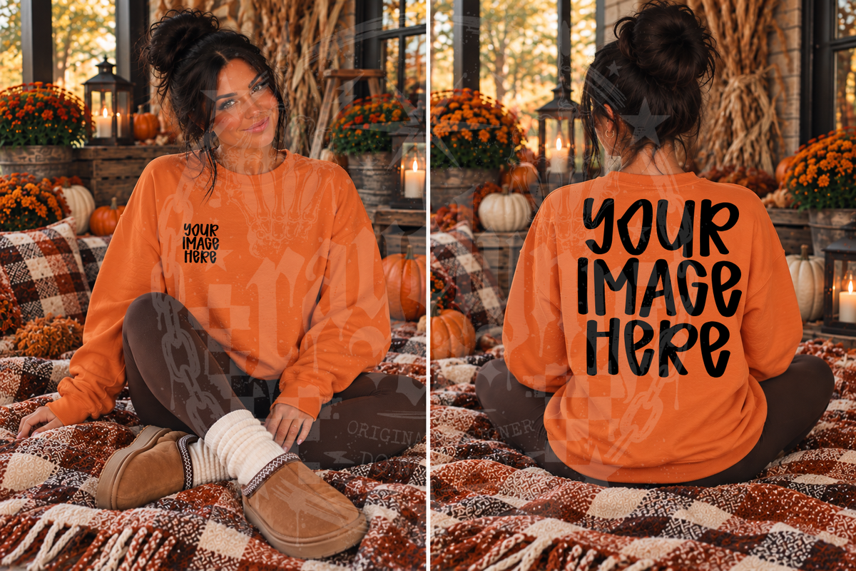 GILDAN ORANGE BLANK MOCKUP- DIGITAL DOWNLOAD