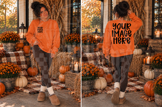 GILDAN ORANGE BLANK MOCKUP- DIGITAL DOWNLOAD
