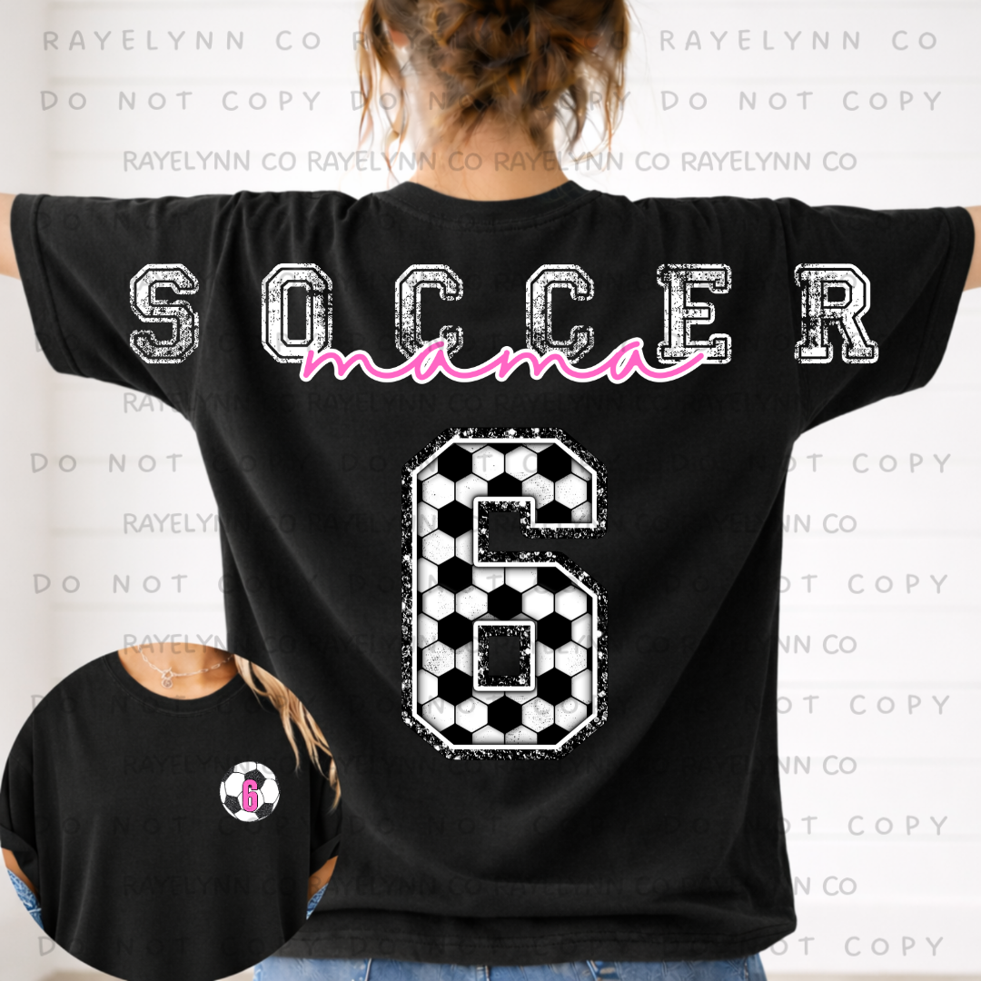 SOCCER MAMA (CUSTOM NUMBERS)- DTF TRANSFER