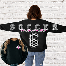 Load image into Gallery viewer, SOCCER MAMA (CUSTOM NUMBERS)- DTF TRANSFER
