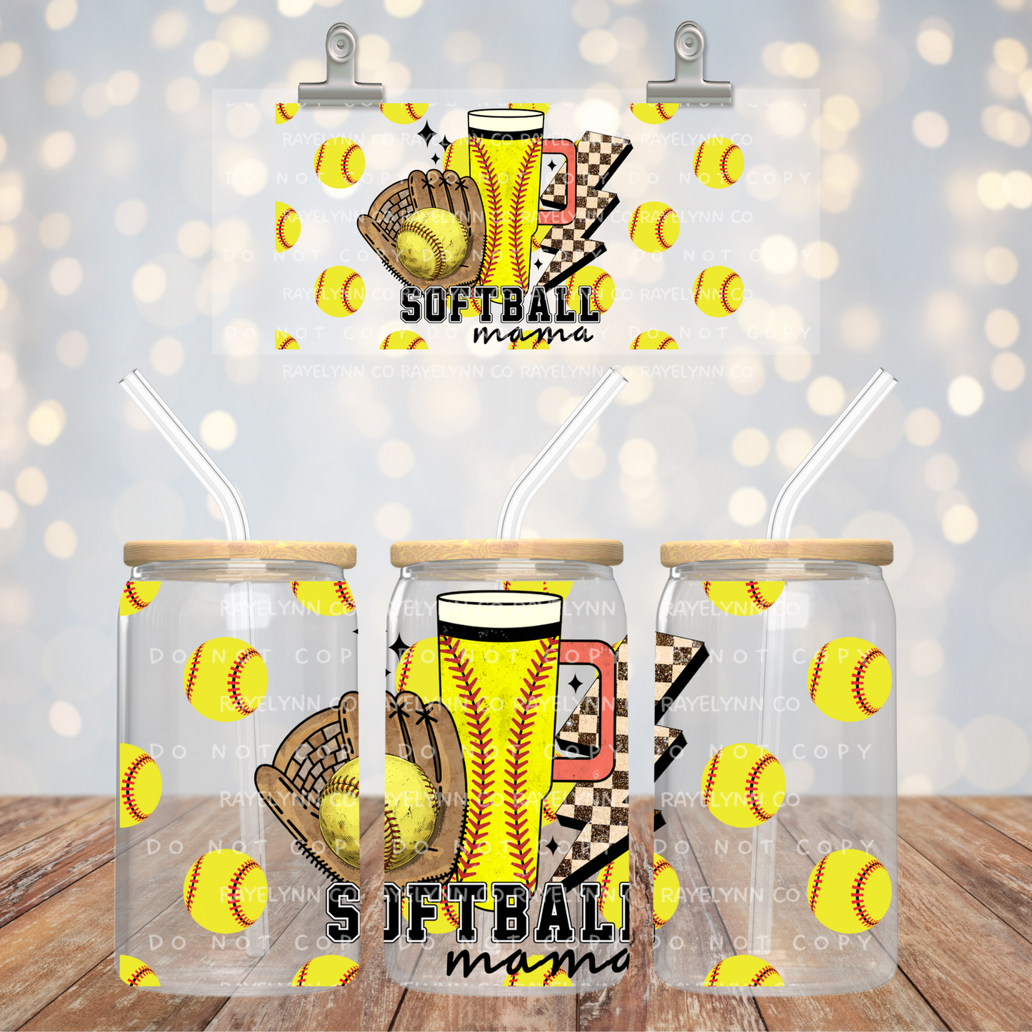 SOFTBALL MAMA- UV DTF WRAP