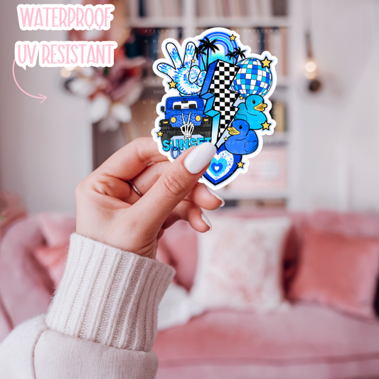 BLUE SUNSET CHASER- DIE CUT STICKER