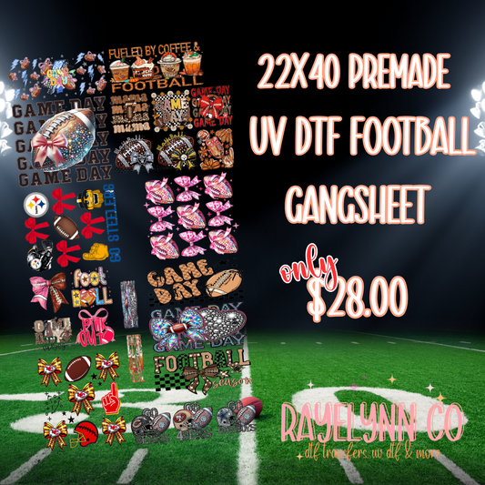 FOOTBALL #4 UVDTF PREMADE GANGSHEET 22X40