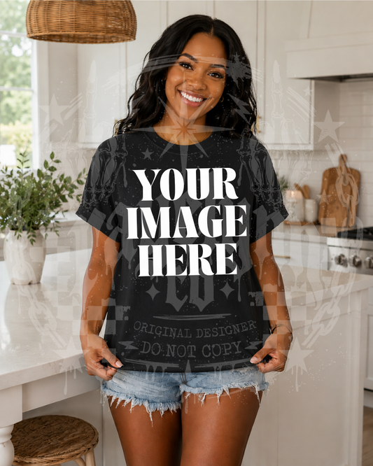 GILDAN BLACK BLANK MOCK UP- DIGITAL DOWNLOAD