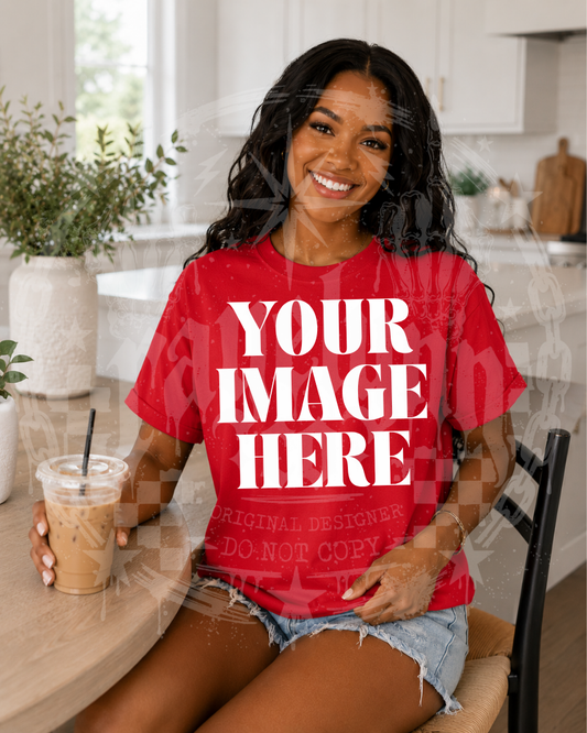 GILDAN RED BLANK MOCK UP- DIGITAL DOWNLOAD