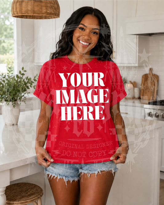 GILDAN RED BLANK MOCK UP- DIGITAL DOWNLOAD