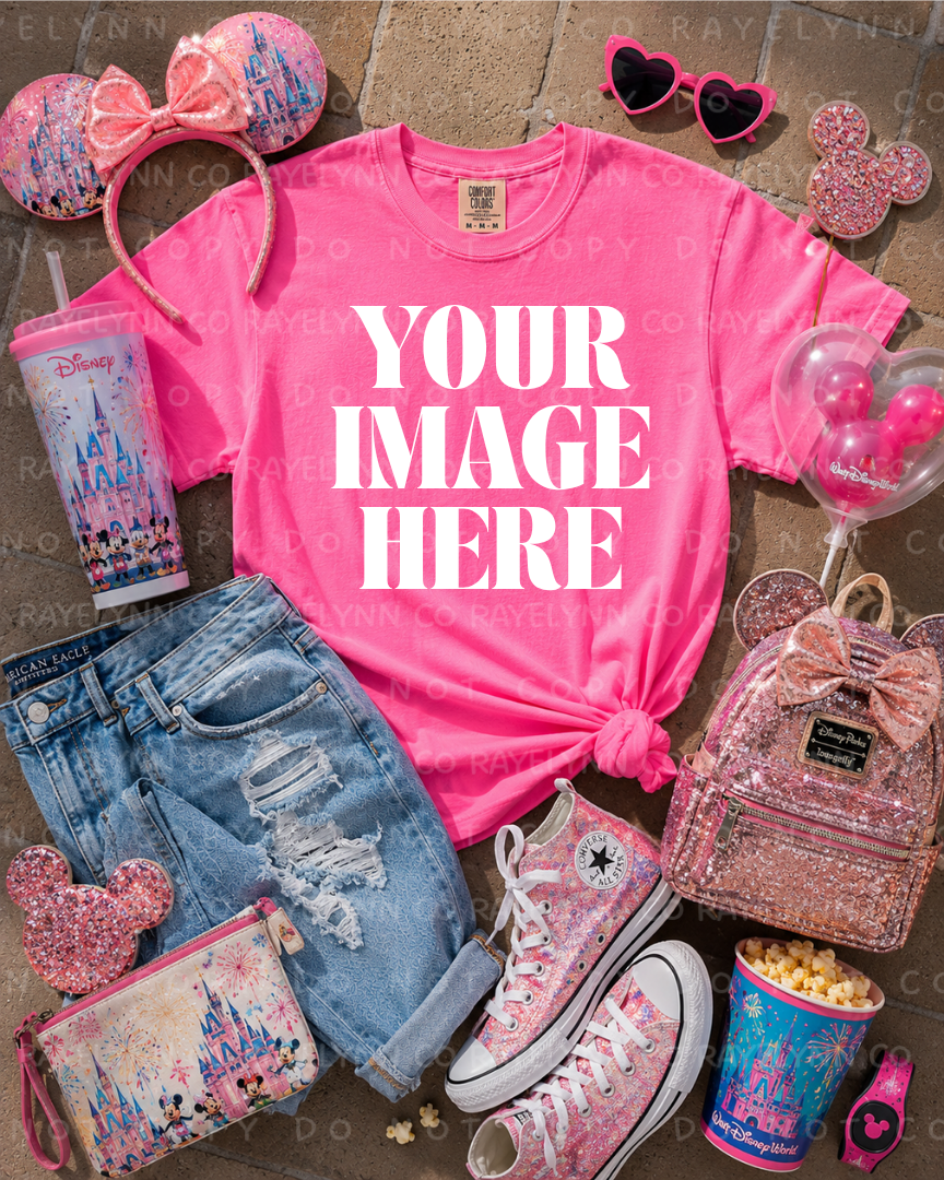 COMFORT COLOR NEON PINK BLANK MOCK UP- DIGITAL DOWNLOAD
