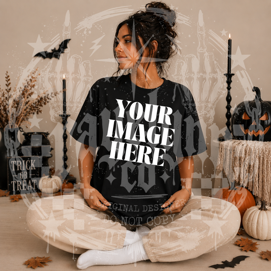 GILDAN BLACK BLANK MOCK UP- DIGITAL DOWNLOAD
