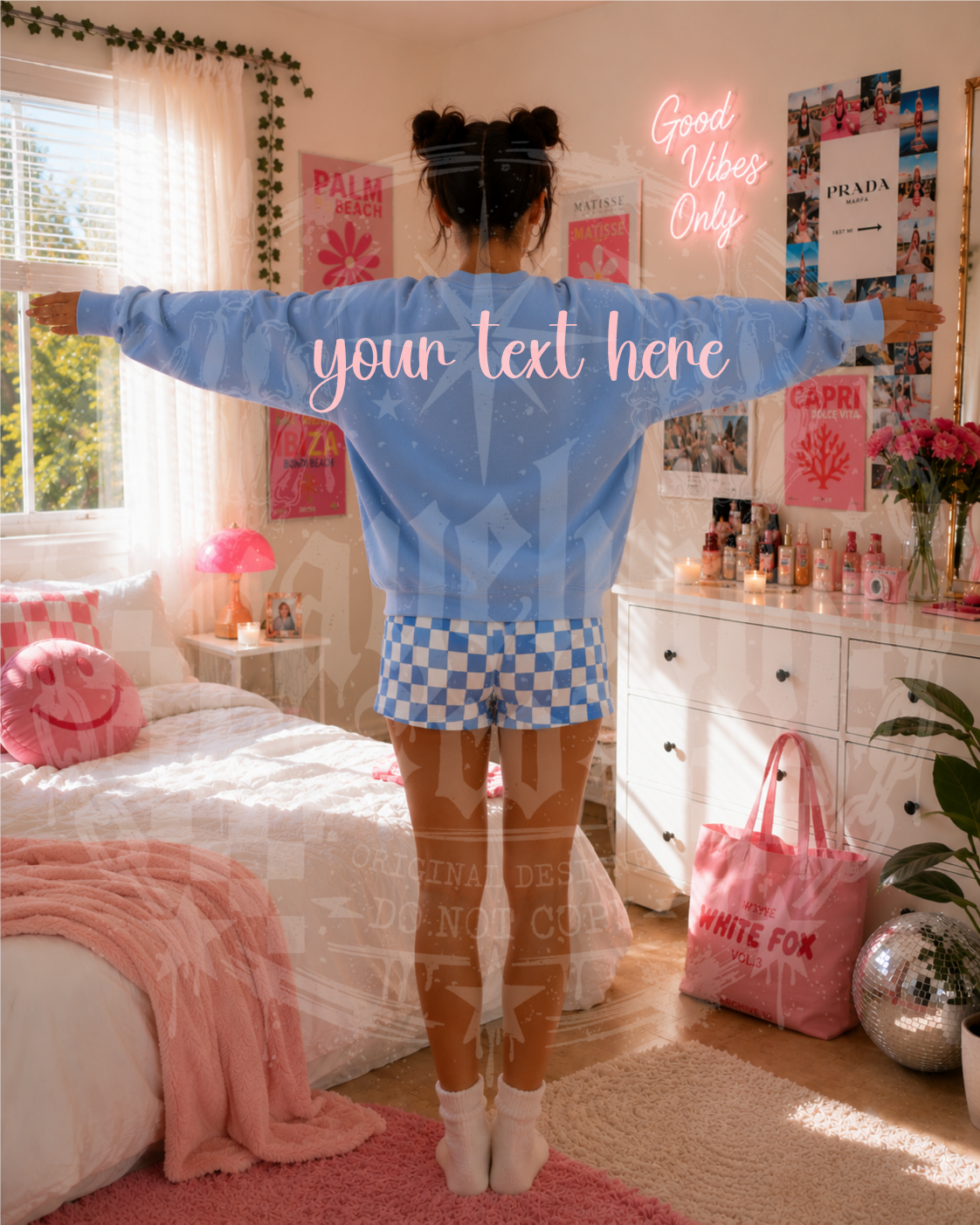 GILDAN CAROLINA BLUE CREWNECK BLANK MOCK UP- DIGITAL DOWNLOAD
