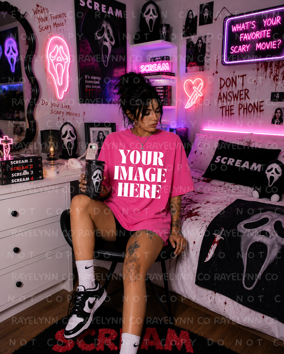 COMFORT COLOR PINK HORROR BLANK MOCK UP- DIGITAL DOWNLOAD