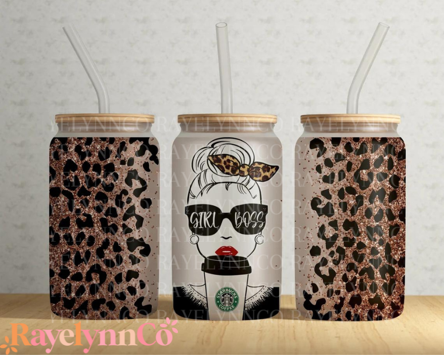 GIRL BOSS- 16 OZ GLASS TUMBLER