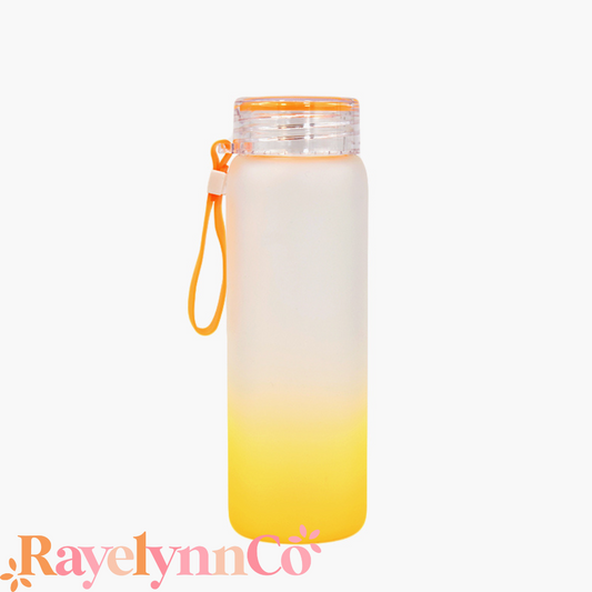 ORANGE GLASS WATER BOTTLE 16 OZ