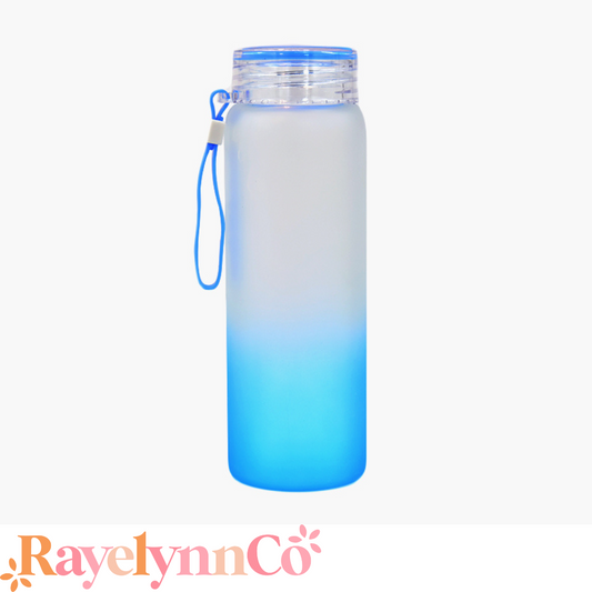 BLUE GLASS WATER BOTTLE 16 OZ